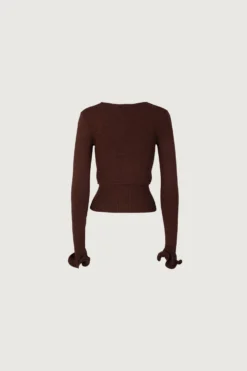 Ruffle Hem Sweater (Chocolate Brown)(Ruffle Hem Sweater Chocolate Brown) 13 Ruffle Hem Sweater (Chocolate Brown)(Ruffle Hem Sweater Chocolate Brown) -Same Los Angeles 02.14.25 044 scaled