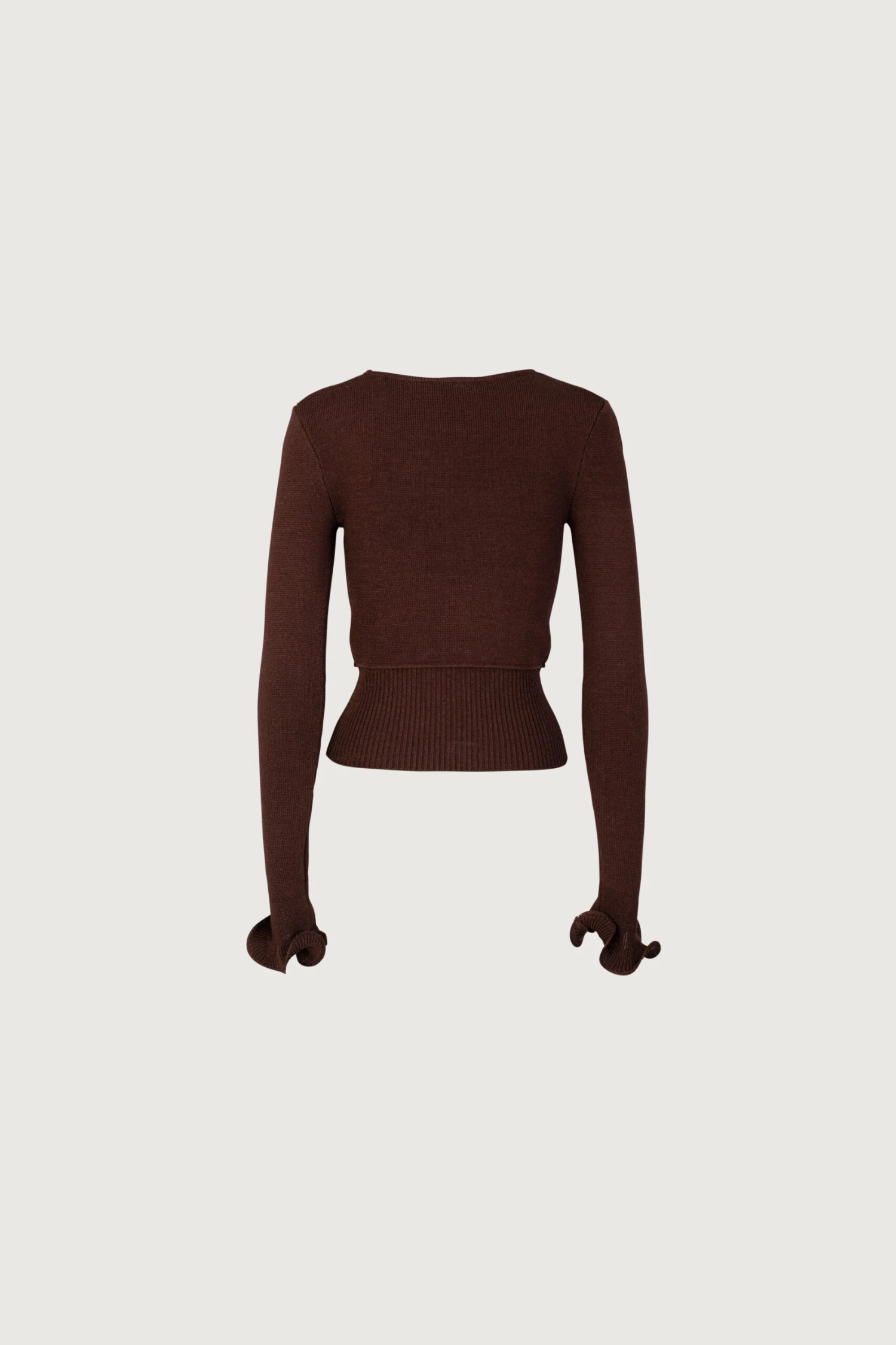 Ruffle Hem Sweater (Chocolate Brown)(Ruffle Hem Sweater Chocolate Brown) 7 Ruffle Hem Sweater (Chocolate Brown)(Ruffle Hem Sweater Chocolate Brown) - Image 7