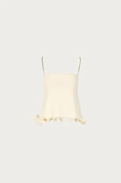 Ruffle Hem Tank Top (Cream)(Ruffle Hem Tank Top Cream)