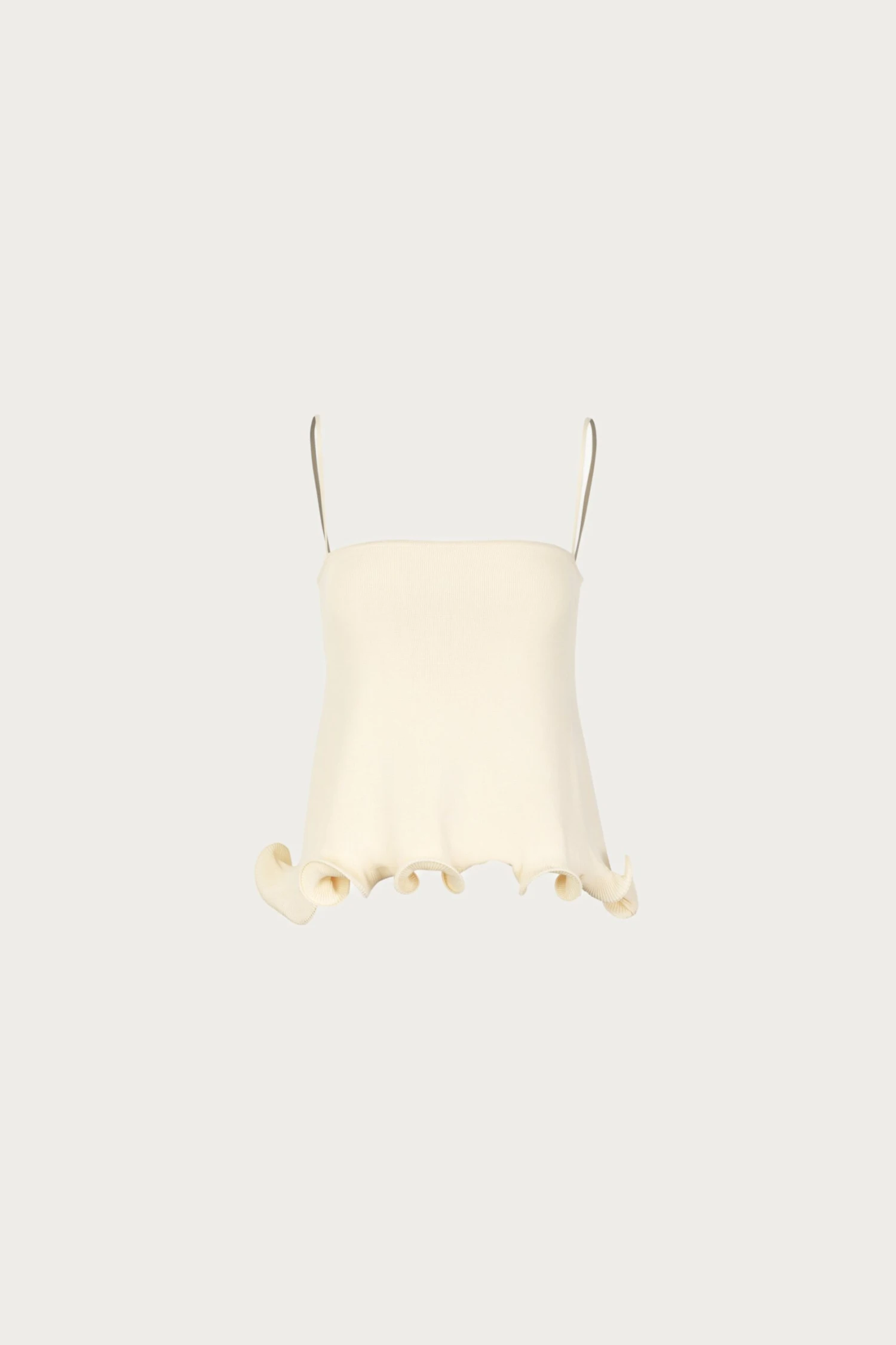 Ruffle Hem Tank Top (Cream)(Ruffle Hem Tank Top Cream) 1 Ruffle Hem Tank Top (Cream)(Ruffle Hem Tank Top Cream)