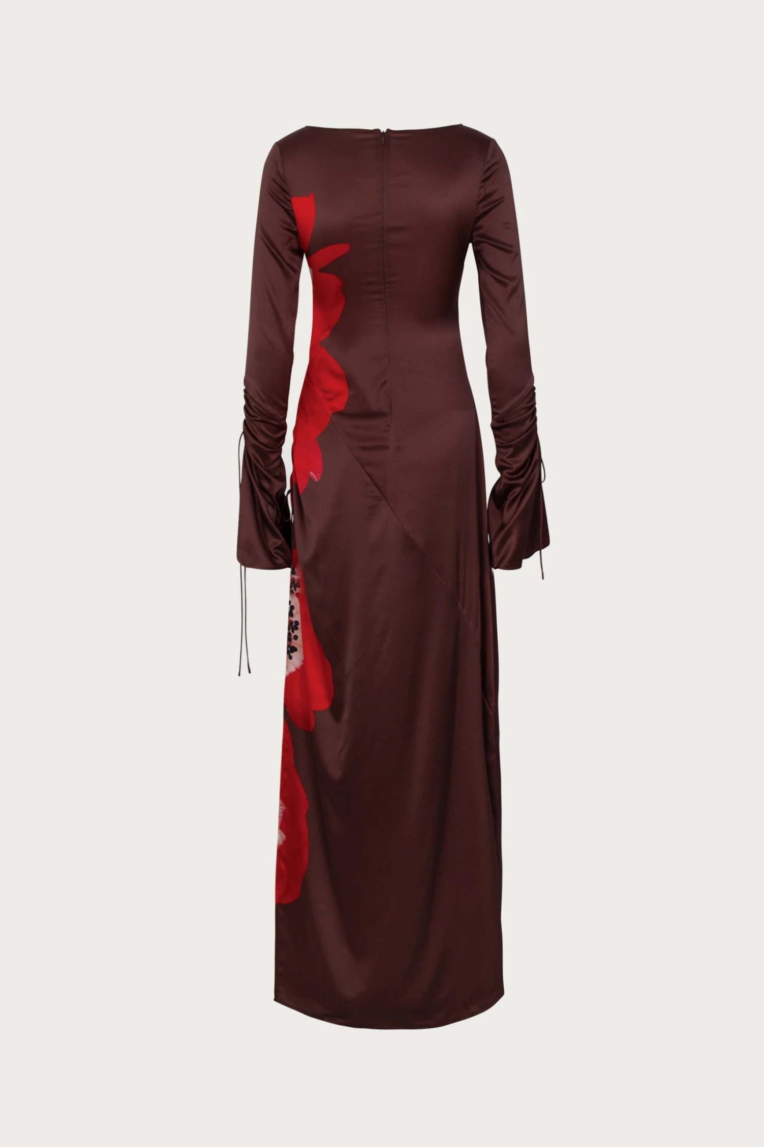Silk Floral Gown (Brown/Red)(Silk Floral Gown Brown Red) 6 Silk Floral Gown (Brown/Red)(Silk Floral Gown Brown Red) - Image 6