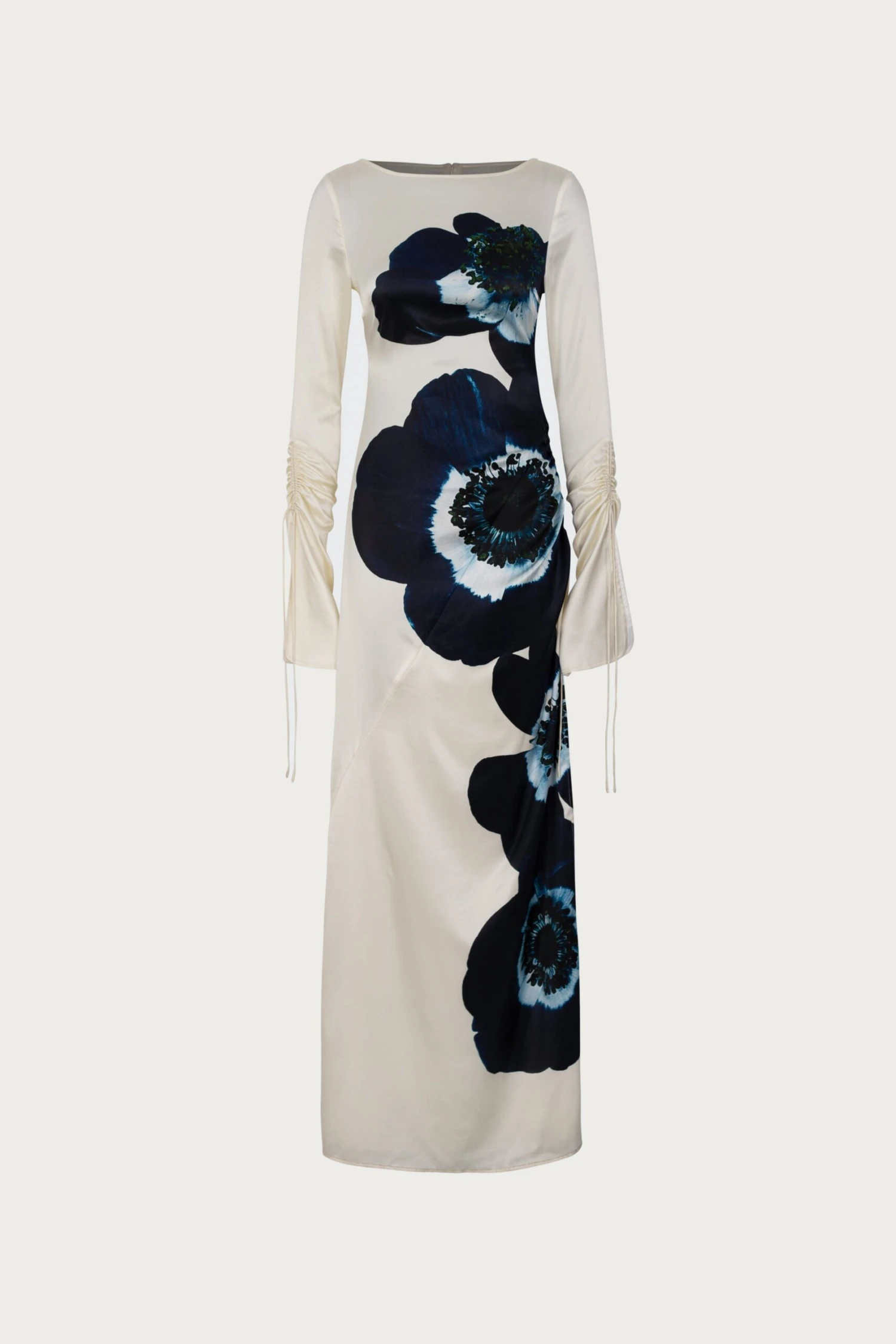 Silk Floral Gown (Cream/Navy)(Silk Floral Gown Cream Navy) 1 Silk Floral Gown (Cream/Navy)(Silk Floral Gown Cream Navy)