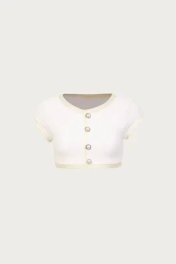 The Grace Top (Faux Suede White/Cream)(The Grace Top Faux Suede White Cream)