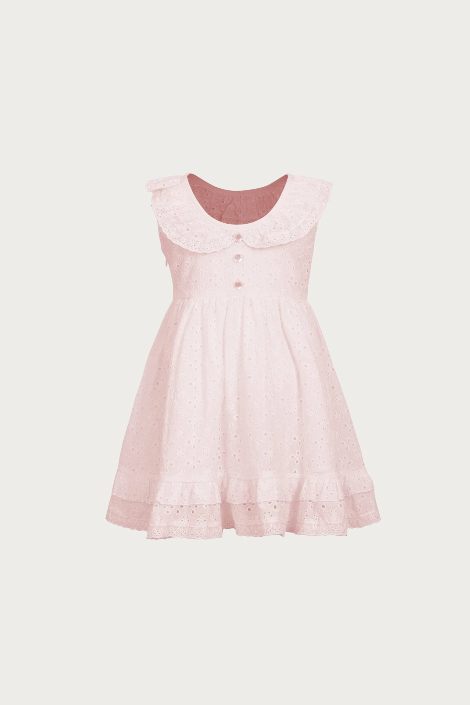 Eyelet Dress (baby Pink)(Eyelet Dress Blush Eyelet) 4 Eyelet Dress (baby Pink)(Eyelet Dress Blush Eyelet) - Image 4