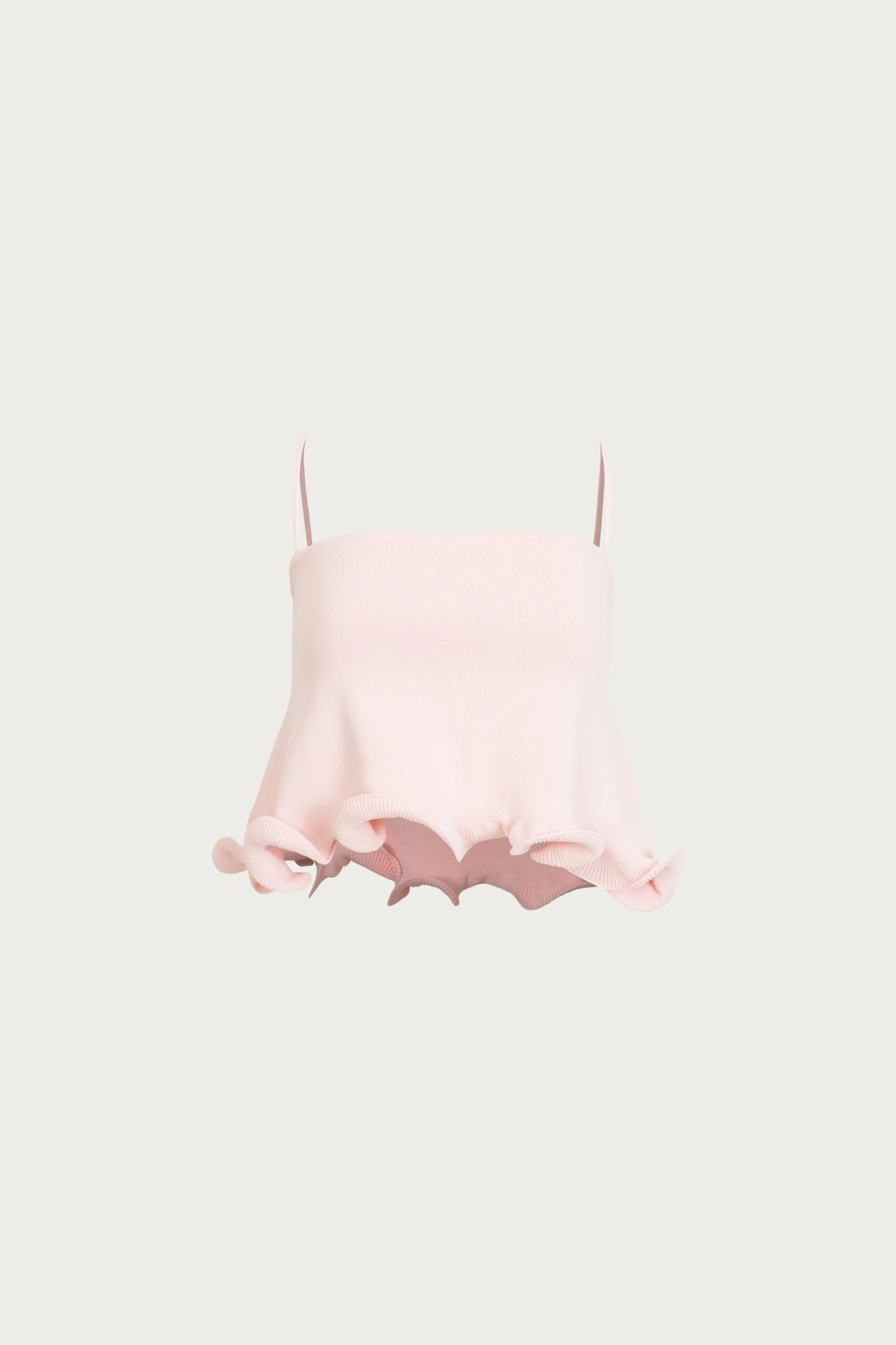 Ruffle Hem Crop Top (Pale Pink)(Ruffle Hem Tank Top Pale Pink) 1 Ruffle Hem Crop Top (Pale Pink)(Ruffle Hem Tank Top Pale Pink)