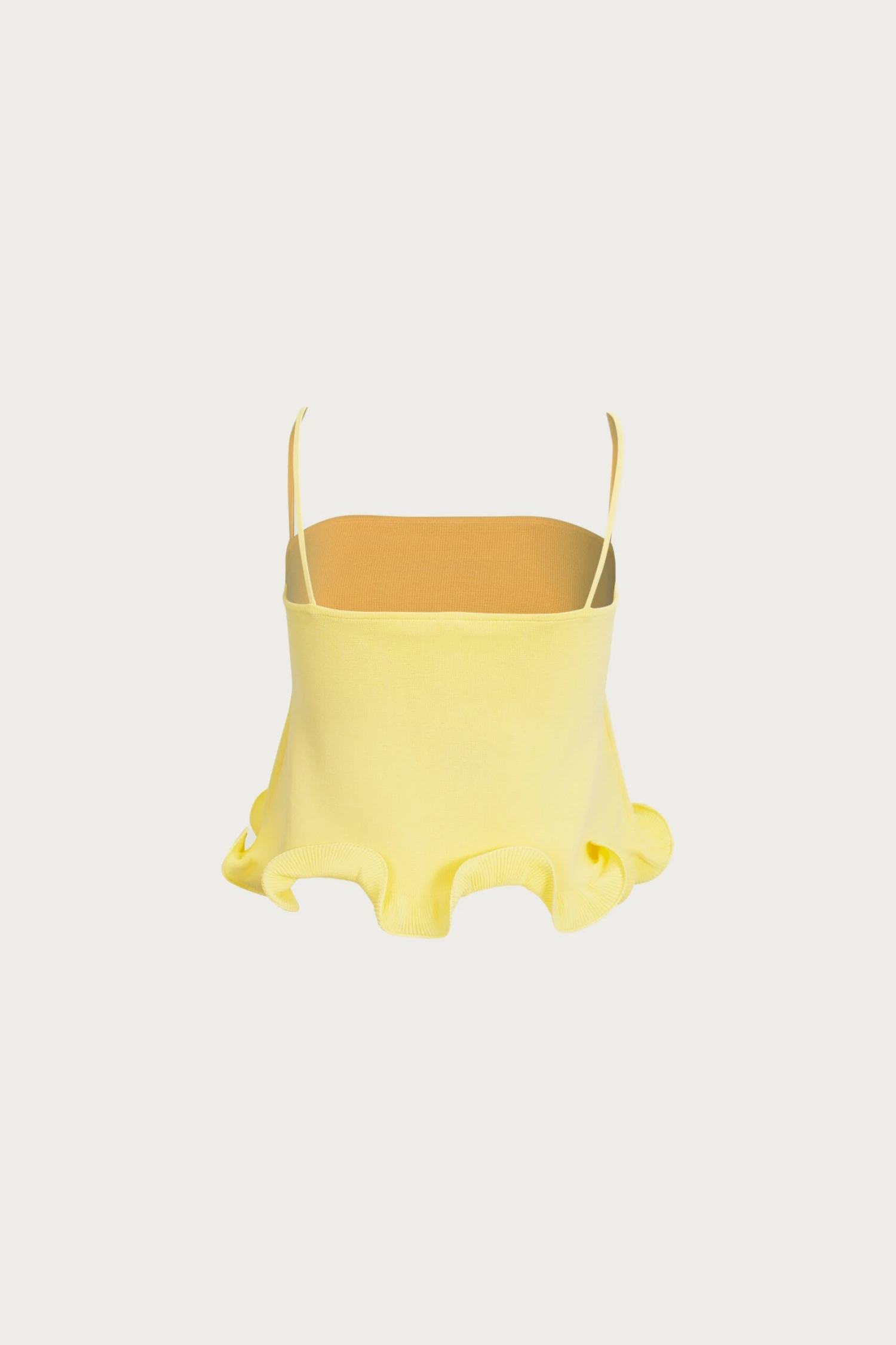 Ruffle Hem Crop Top (Butter Yellow)(Ruffle Hem Crop Top Butter Yellow) 3 Ruffle Hem Crop Top (Butter Yellow)(Ruffle Hem Crop Top Butter Yellow) - Image 3