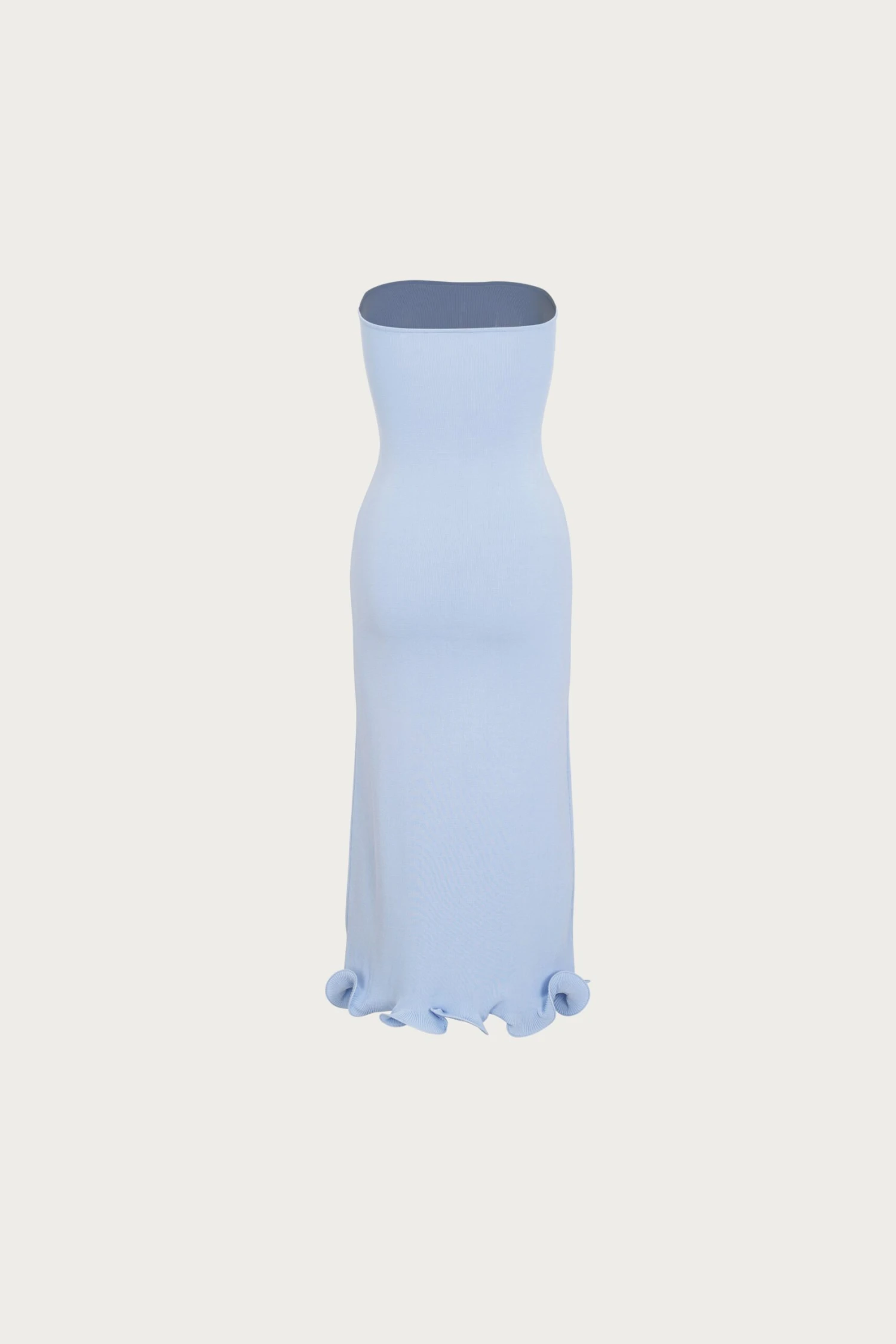 Ruffle Hem Strapless Dress (Light Blue)(Ruffle Hem Strapless Dress Baby Blue) 4 Ruffle Hem Strapless Dress (Light Blue)(Ruffle Hem Strapless Dress Baby Blue) - Image 4