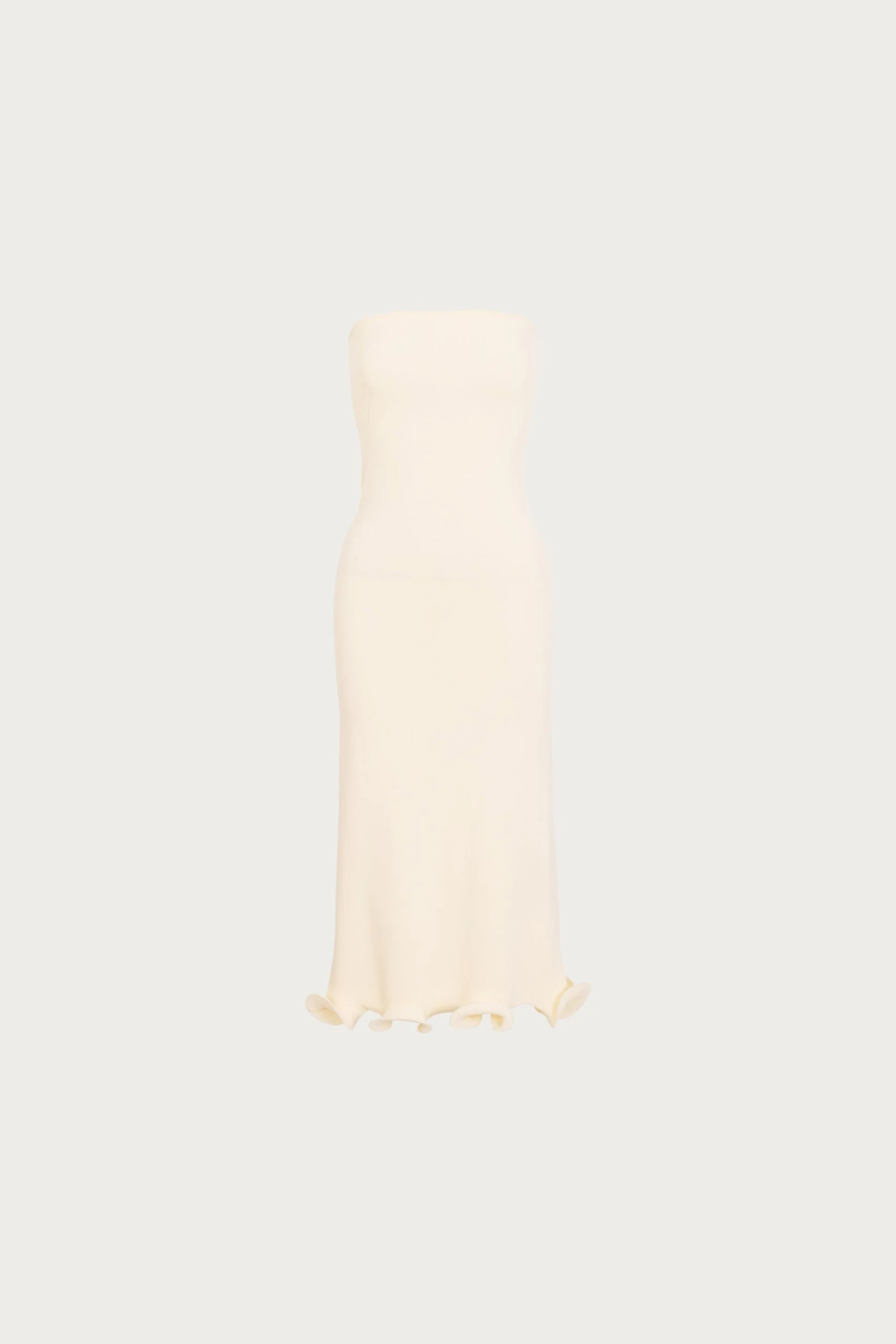 Ruffle Hem Strapless Dress (Cream)(Ruffle Hem Strapless Dress Cream) 1 Ruffle Hem Strapless Dress (Cream)(Ruffle Hem Strapless Dress Cream)