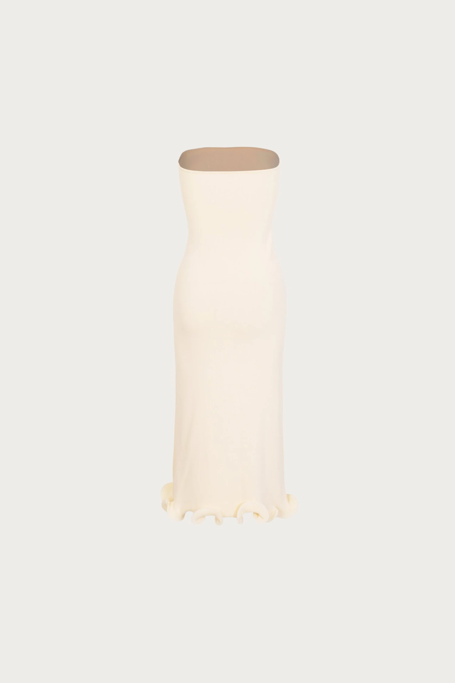 Ruffle Hem Strapless Dress (Cream)(Ruffle Hem Strapless Dress Cream) 2 Ruffle Hem Strapless Dress (Cream)(Ruffle Hem Strapless Dress Cream) - Image 2