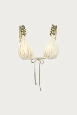 Gold Chain Triangle (Faux Suede Cream)(Blake Triangle Top Faux Suede Cream)