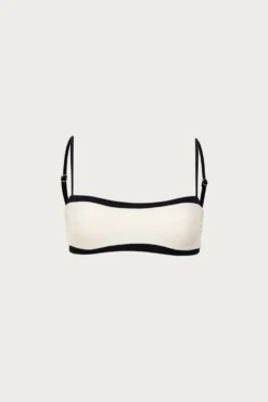 Bandeau Top (Faux Suede Cream/Black)(Bandeau Top Faux Suede Cream Black)