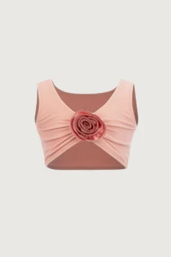 Rose Tank Top (faux Suede Blush/blush)(Rose Tank Top Faux Suede Blush Blush)