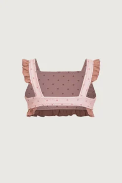 Ruffle Bandeau Top (blush Camel Polka Dot/camel)(Ruffle Bandeau Top Blush Camel Polka Dot Camel) -Same Los Angeles 24.03.17 8017 19