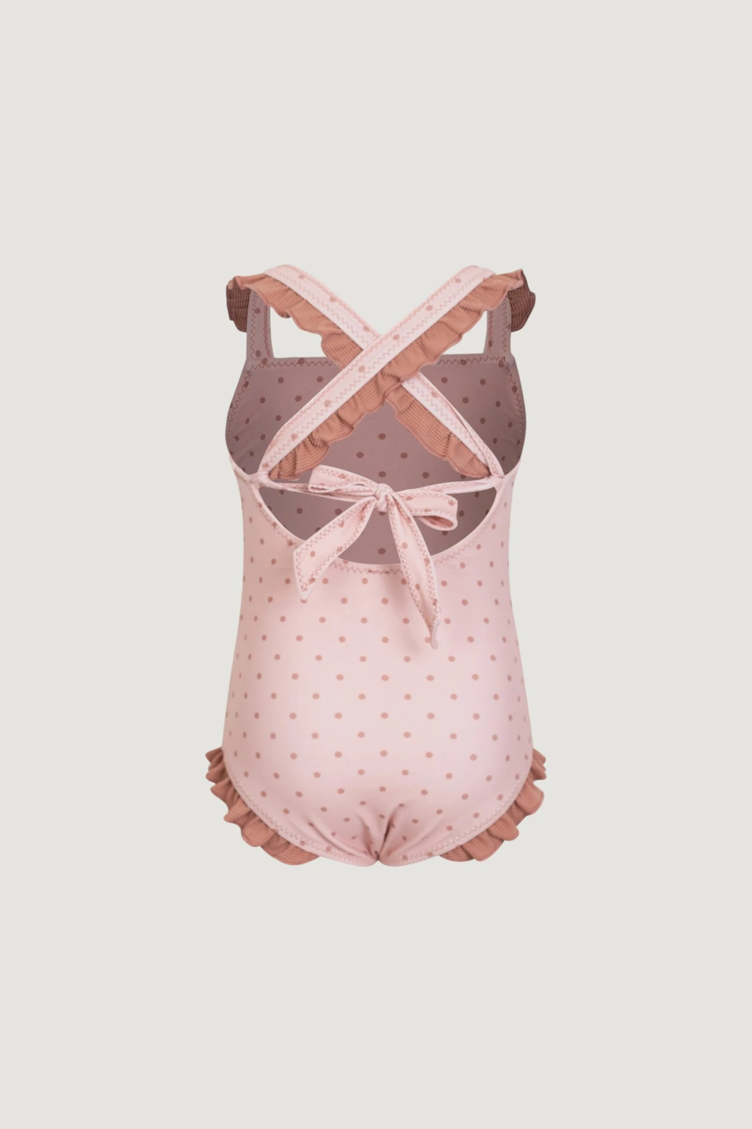 Ruffle One Piece (blush Camel Polka Dot/camel)(Ruffle One Piece Blush Camel Polka Dot Camel) 3 Ruffle One Piece (blush Camel Polka Dot/camel)(Ruffle One Piece Blush Camel Polka Dot Camel) - Image 3