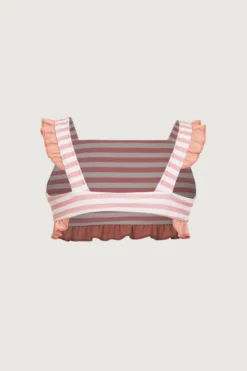 Ruffle Bandeau Top (blush Stripe/blush)(Ruffle Bandeau Top Blush Stripe Blush) -Same Los Angeles 24.03.17 8085 39