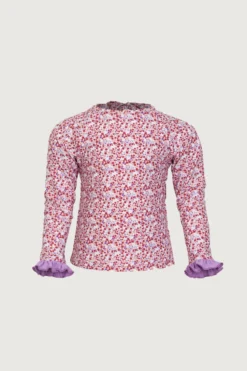 Ruffle Rashguard (mini Floral/purple)(Ruffle Rashguard Mini Floral Purple)