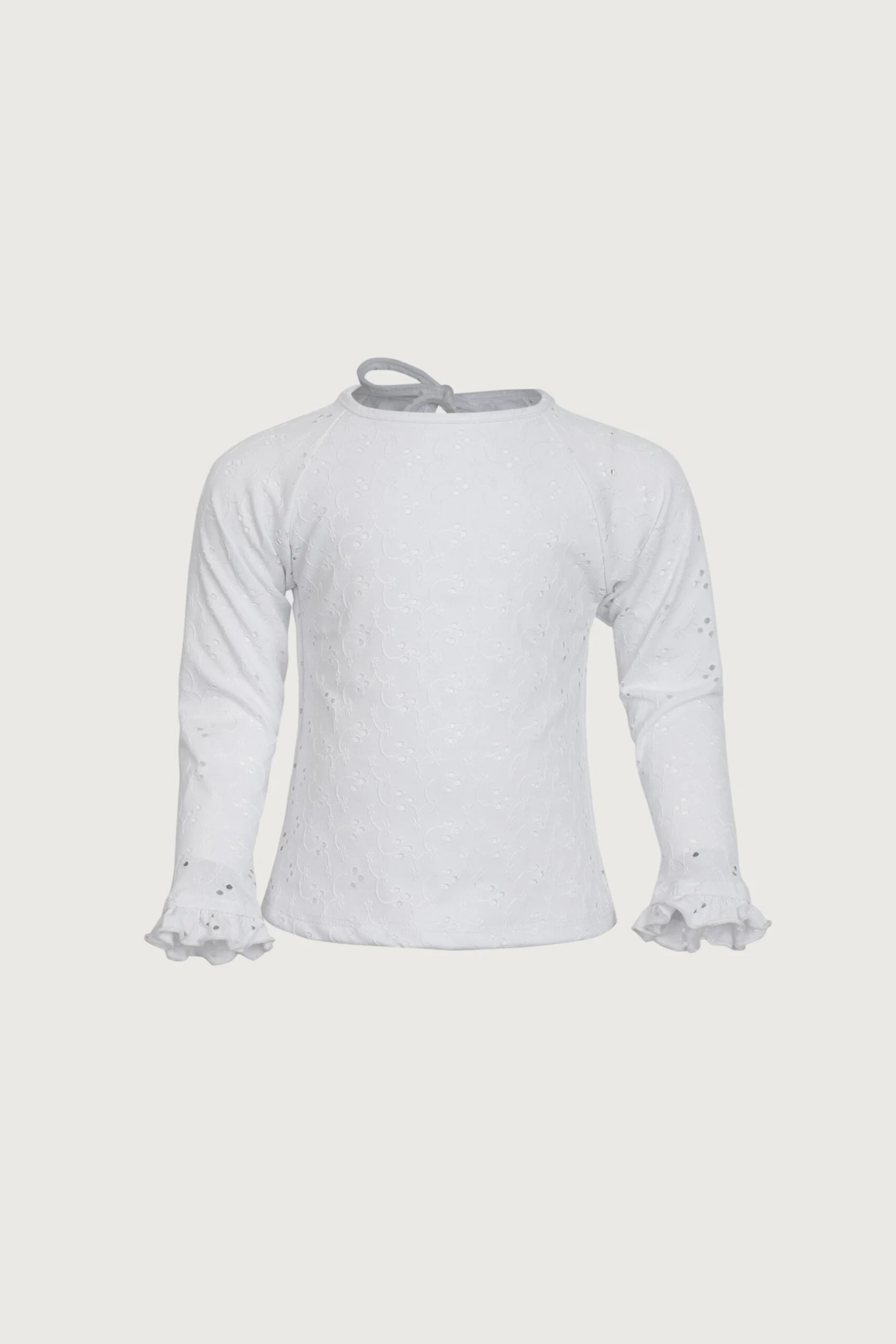 Ruffle Rashguard (white Eyelet)(Unisex Rashguard White Eyelet) 1 Ruffle Rashguard (white Eyelet)(Unisex Rashguard White Eyelet)