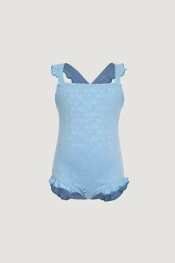 Ruffle One Piece (blue Eyelet)(Ruffle One Piece Blue Eyelet)