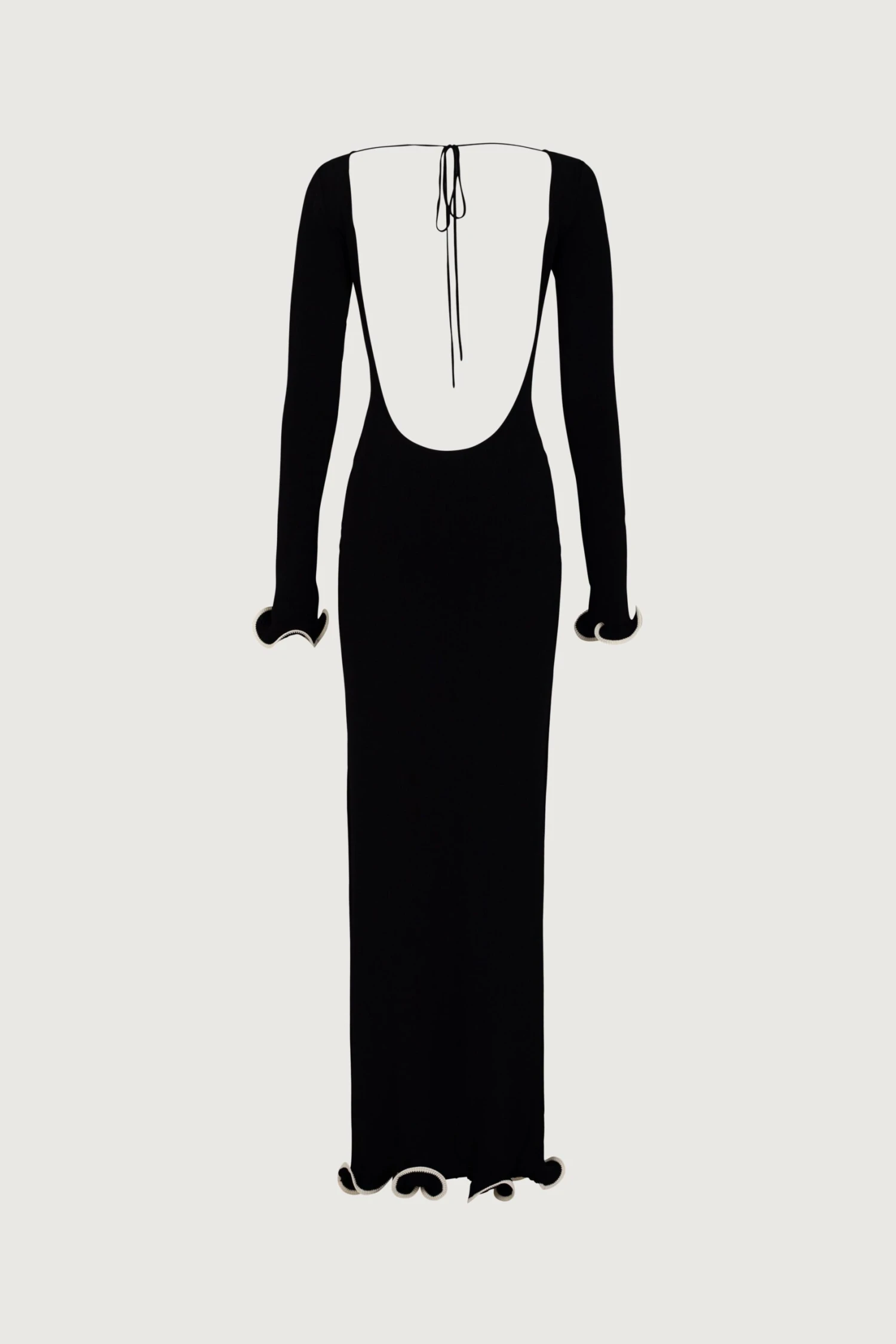 Ruffle Hem Maxi Dress (Black/Cream)(Ruffle Hem Maxi Dress Black Cream) 7 Ruffle Hem Maxi Dress (Black/Cream)(Ruffle Hem Maxi Dress Black Cream) - Image 7