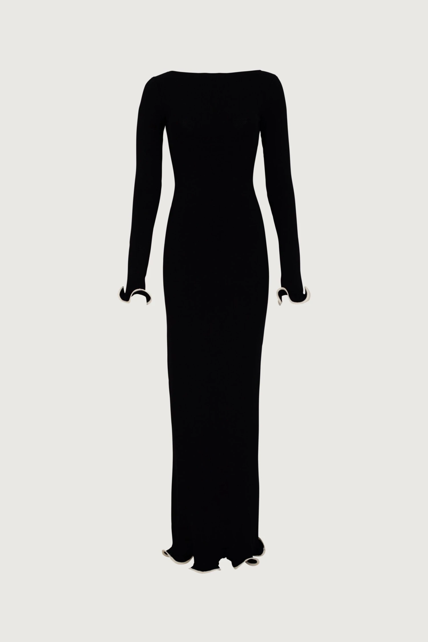 Ruffle Hem Maxi Dress (Black/Cream)(Ruffle Hem Maxi Dress Black Cream) 1 Ruffle Hem Maxi Dress (Black/Cream)(Ruffle Hem Maxi Dress Black Cream)