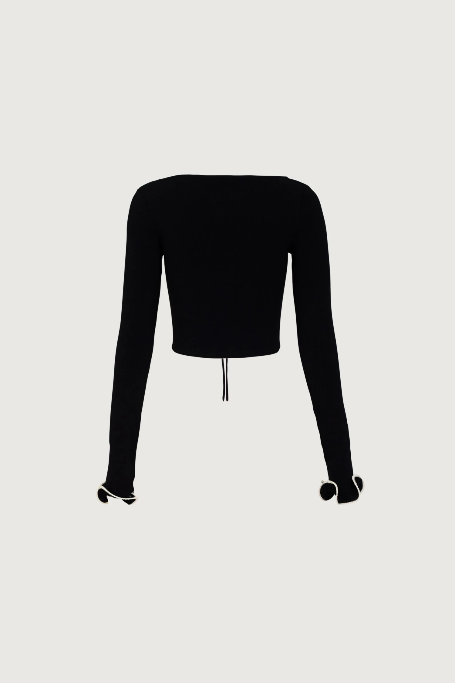 Ruffle Hem Top (Black/Cream)(Ruffle Hem Top Black Cream) 6 Ruffle Hem Top (Black/Cream)(Ruffle Hem Top Black Cream) - Image 6