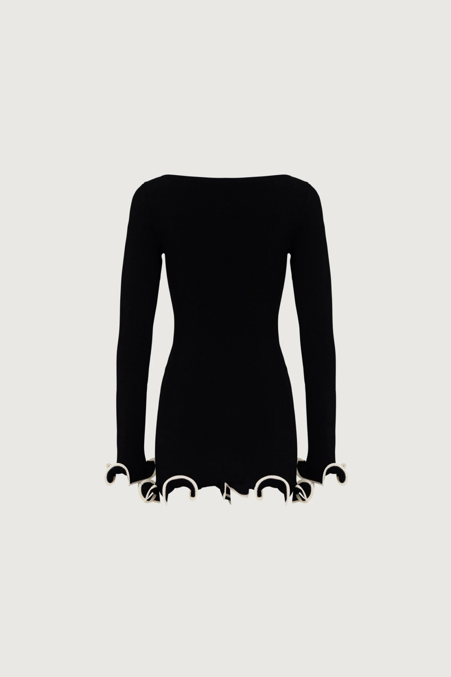 Ruffle Hem Mini Dress (Black/Cream)(Ruffle Hem Mini Dress Black Cream) 6 Ruffle Hem Mini Dress (Black/Cream)(Ruffle Hem Mini Dress Black Cream) - Image 6