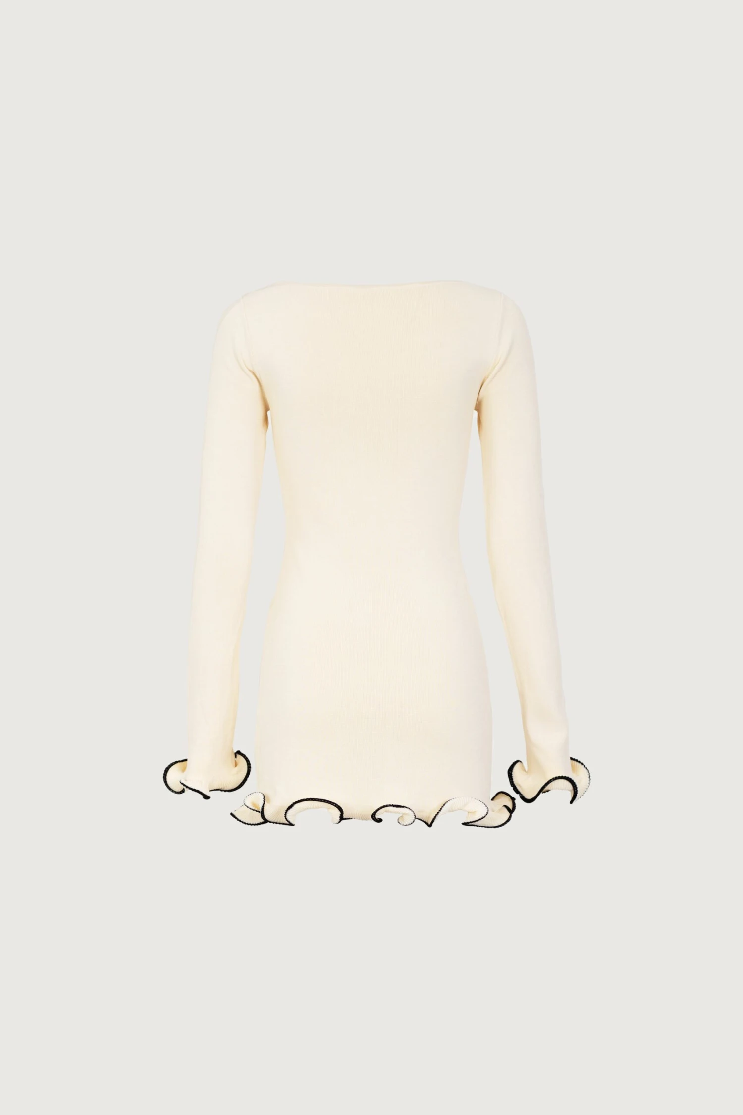 Ruffle Hem Mini Dress (Cream/Black)(Ruffle Hem Mini Dress Cream Black) 5 Ruffle Hem Mini Dress (Cream/Black)(Ruffle Hem Mini Dress Cream Black) - Image 5