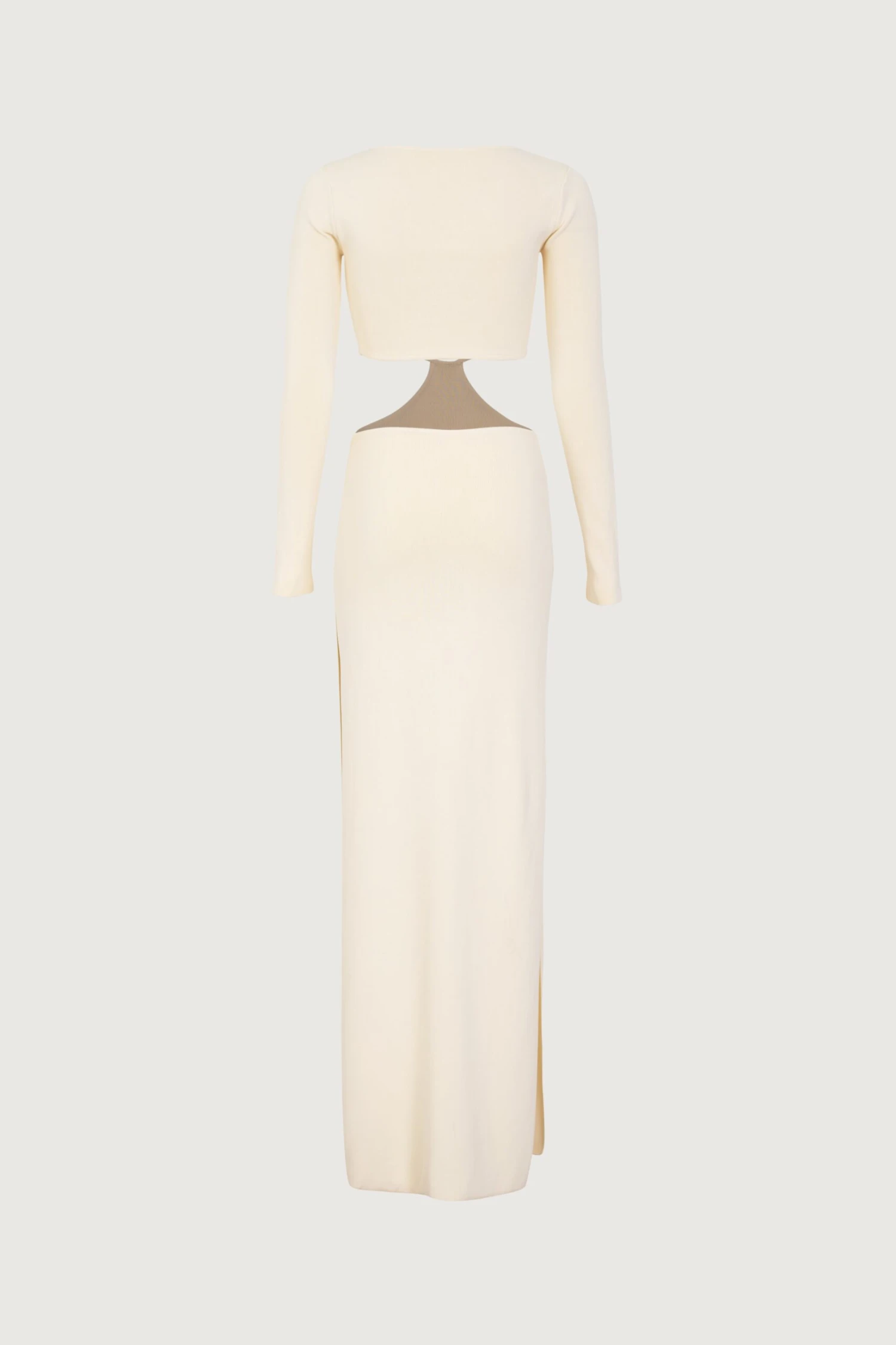 Long Sleeve Cut Out Maxi Dress (Cream)(Long Sleeve Cut Out Maxi Dress Cream) 6 Long Sleeve Cut Out Maxi Dress (Cream)(Long Sleeve Cut Out Maxi Dress Cream) - Image 6