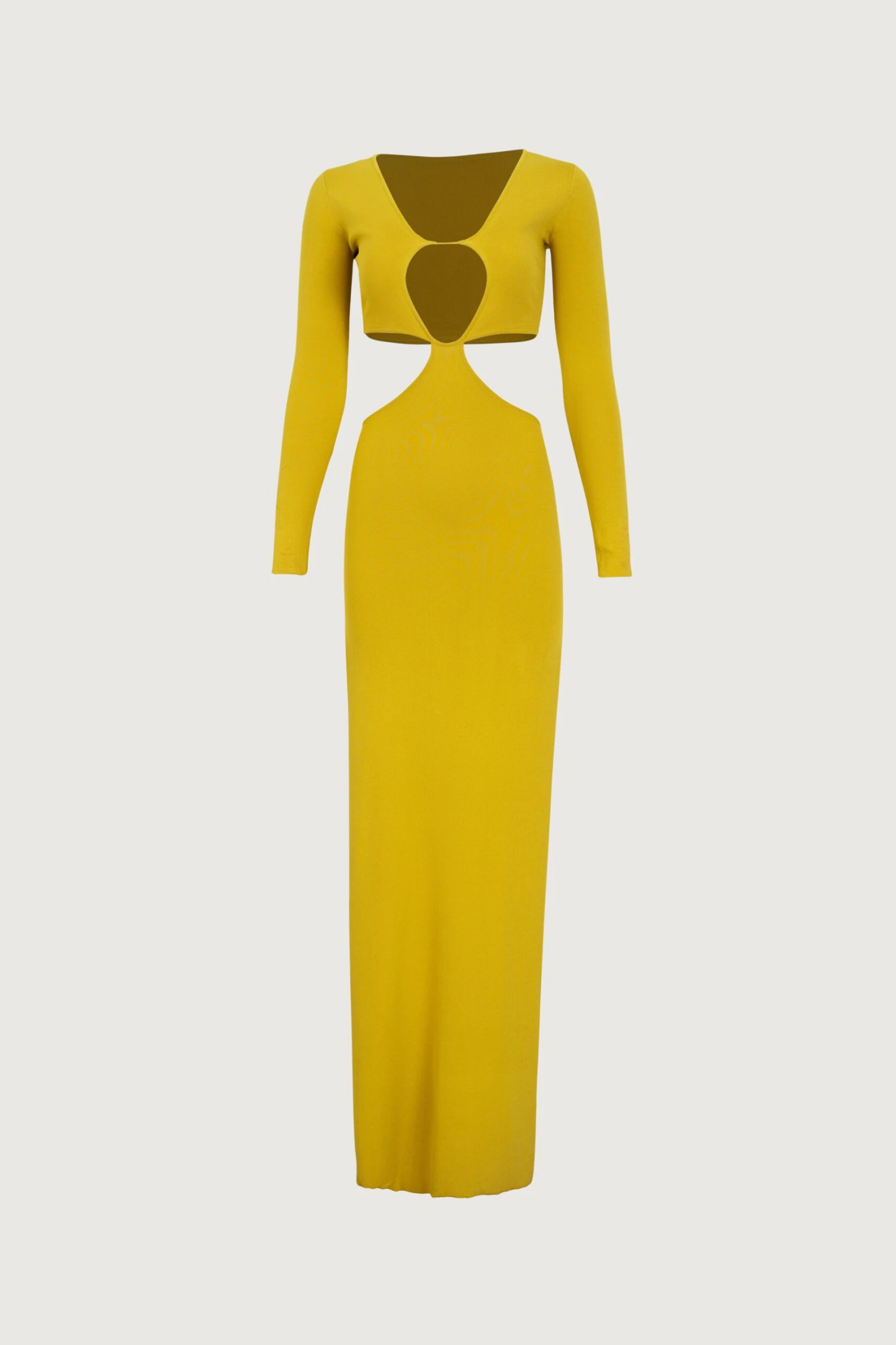 Long Sleeve Cut Out Maxi Dress (Chartreuse)(Long Sleeve Cut Out Maxi Dress Chartreuse) 1 Long Sleeve Cut Out Maxi Dress (Chartreuse)(Long Sleeve Cut Out Maxi Dress Chartreuse)