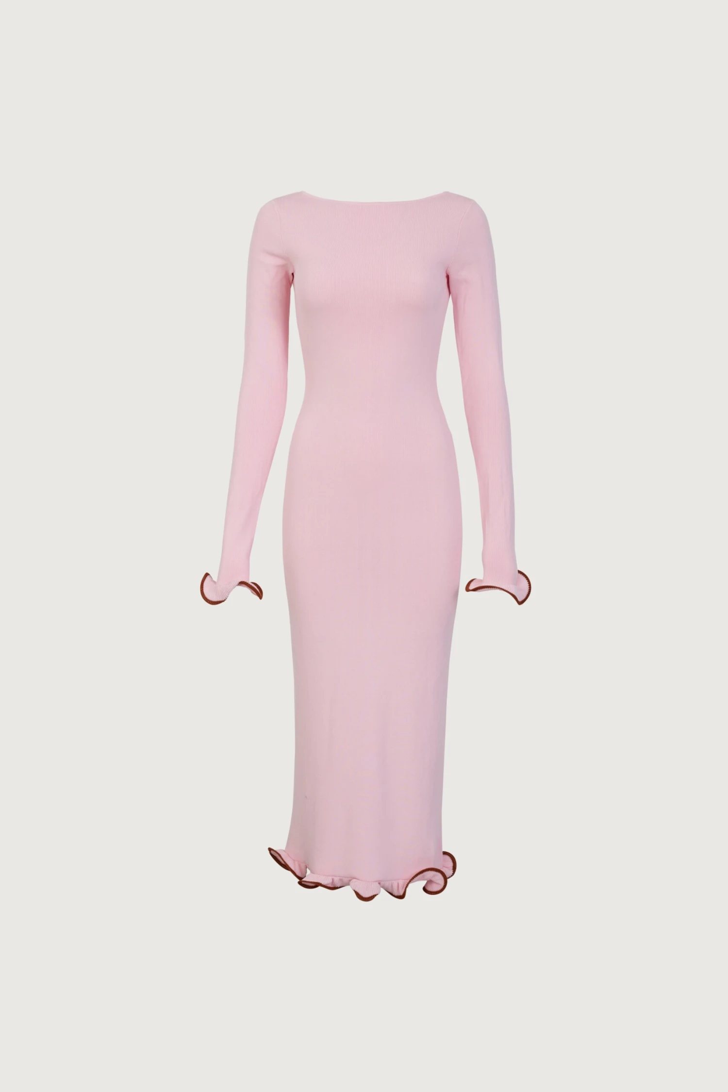 Ruffle Hem Midi Dress (Baby Pink)(Ruffle Hem Midi Dress Baby Pink) 1 Ruffle Hem Midi Dress (Baby Pink)(Ruffle Hem Midi Dress Baby Pink)