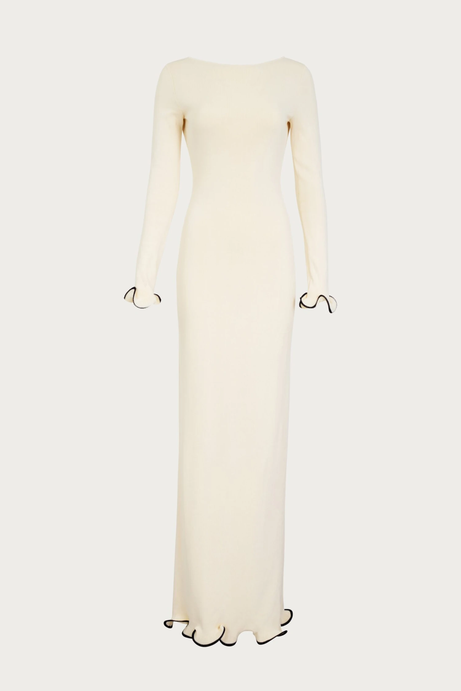 Ruffle Hem Maxi Dress (Cream/Black)(Ruffle Hem Maxi Dress Cream Black) 1 Ruffle Hem Maxi Dress (Cream/Black)(Ruffle Hem Maxi Dress Cream Black)