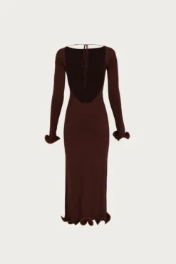 Ruffle Hem Midi Dress (Chocolate Brown/Brown Lurex)(Ruffle Hem Midi Dress Chocolate Brown Brown Lurex) -Same Los Angeles 24.10.03 1128 3dc427b1 8a81 4308 a6f6 30923fee067e scaled