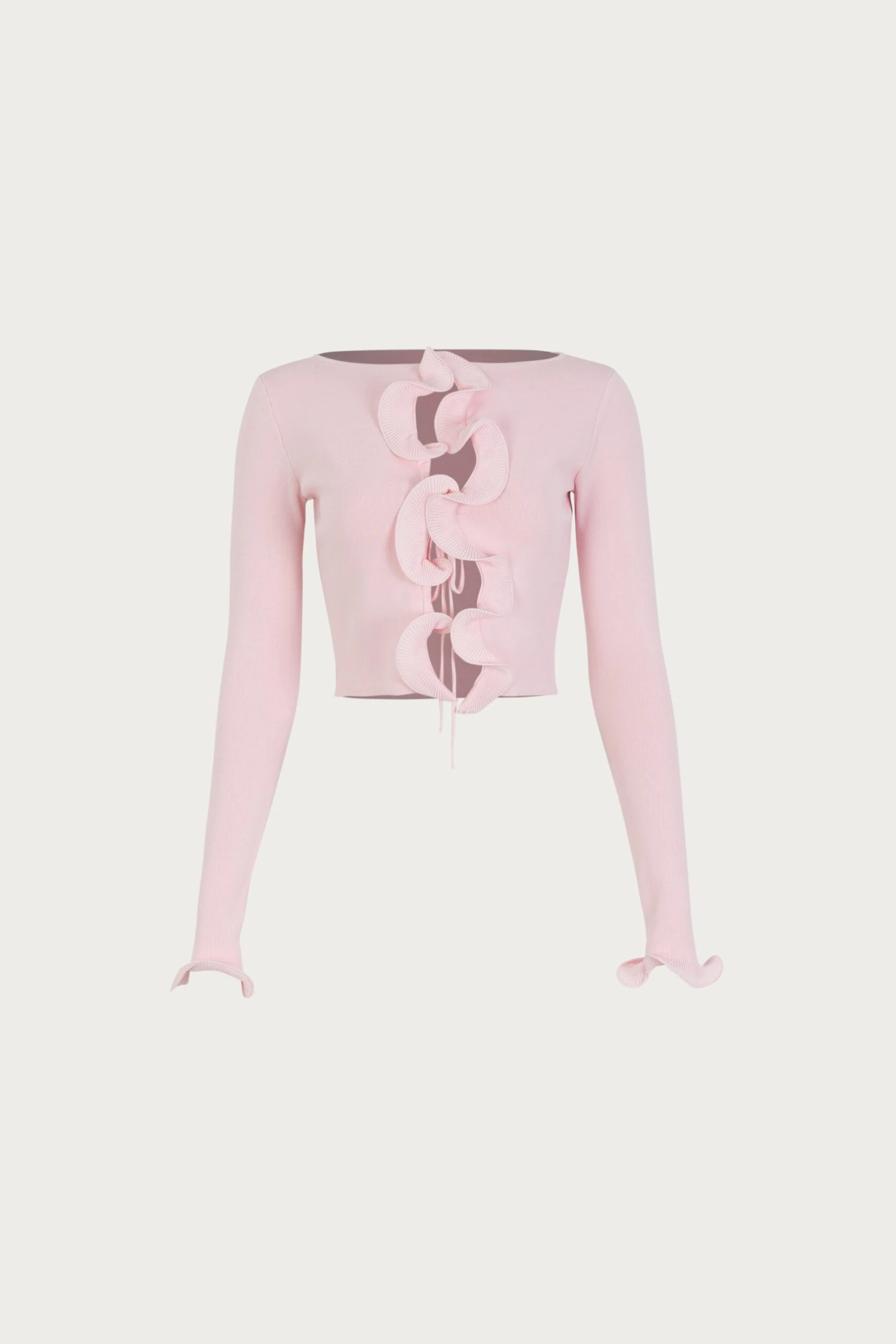 Ruffle Hem Top (Pale Pink)(Ruffle Hem Top Pale Pink) 1 Ruffle Hem Top (Pale Pink)(Ruffle Hem Top Pale Pink)