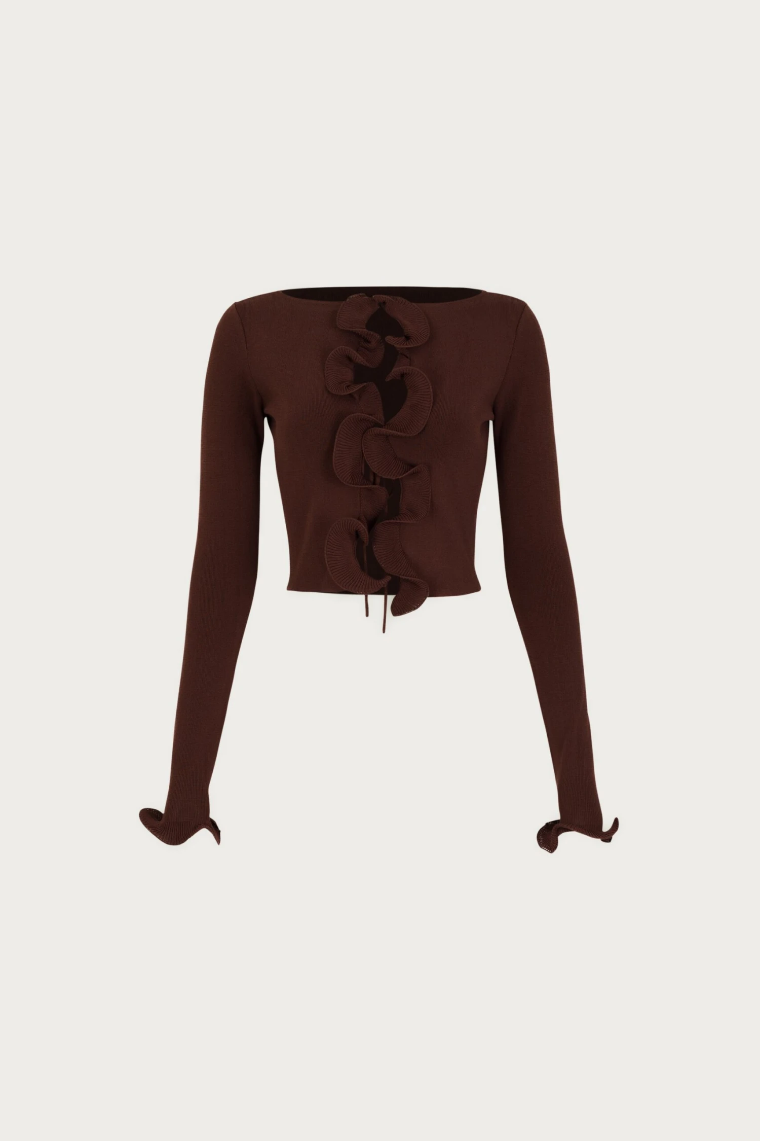 Ruffle Hem Top (Chocolate Brown)(Ruffle Hem Top Chocolate Brown) 1 Ruffle Hem Top (Chocolate Brown)(Ruffle Hem Top Chocolate Brown)