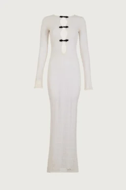 Keyhole Crochet Dress (Cream/Black)(Keyhole Crochet Dress Cream Black)