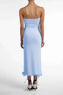 Ruffle Hem Strapless Dress (Light Blue)(Ruffle Hem Strapless Dress Baby Blue) 6 Ruffle Hem Strapless Dress (Light Blue)(Ruffle Hem Strapless Dress Baby Blue) -Same Los Angeles BlueStrapless2 scaled