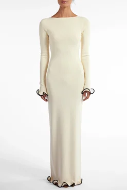 Ruffle Hem Maxi Dress (Cream/Black)(Ruffle Hem Maxi Dress Cream Black) 8 Ruffle Hem Maxi Dress (Cream/Black)(Ruffle Hem Maxi Dress Cream Black) -Same Los Angeles Ecomm2025 111 scaled