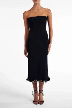 Ruffle Hem Strapless Dress (Black/Cream)(Ruffle Hem Strapless Dress Black Cream) 8 Ruffle Hem Strapless Dress (Black/Cream)(Ruffle Hem Strapless Dress Black Cream) -Same Los Angeles Ecomm2025 121 scaled