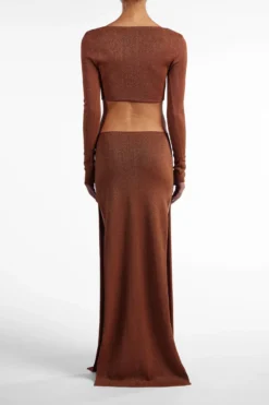 Long Sleeve Cut Out Maxi Dress (Mocha Lurex)(Long Sleeve Cut Out Maxi Dress Mocha Lurex) 10 Long Sleeve Cut Out Maxi Dress (Mocha Lurex)(Long Sleeve Cut Out Maxi Dress Mocha Lurex) -Same Los Angeles Ecomm2025 126 scaled