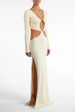 Long Sleeve Cut Out Maxi Dress (Cream)(Long Sleeve Cut Out Maxi Dress Cream) 9 Long Sleeve Cut Out Maxi Dress (Cream)(Long Sleeve Cut Out Maxi Dress Cream) -Same Los Angeles Ecomm2025 128 scaled