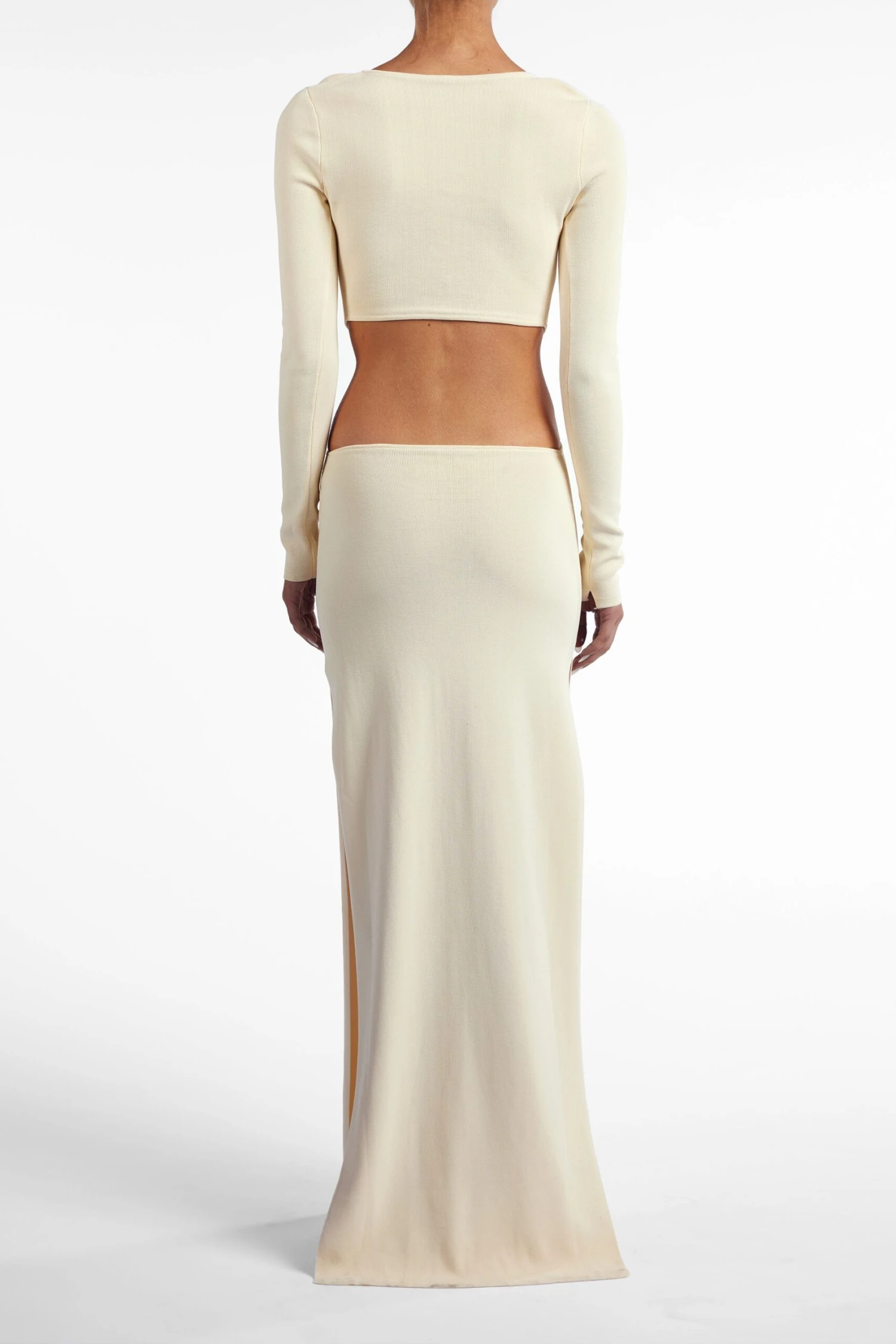 Long Sleeve Cut Out Maxi Dress (Cream)(Long Sleeve Cut Out Maxi Dress Cream) 5 Long Sleeve Cut Out Maxi Dress (Cream)(Long Sleeve Cut Out Maxi Dress Cream) - Image 5