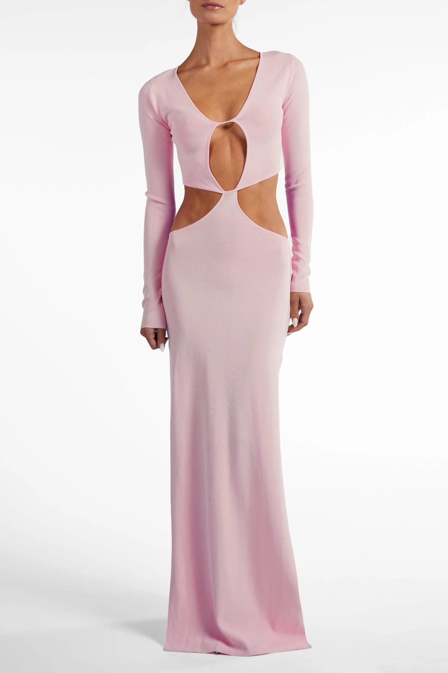 Long Sleeve Cut Out Maxi Dress (Baby Pink)(Long Sleeve Cut Out Maxi Dress Baby Pink) 3 Long Sleeve Cut Out Maxi Dress (Baby Pink)(Long Sleeve Cut Out Maxi Dress Baby Pink) - Image 3
