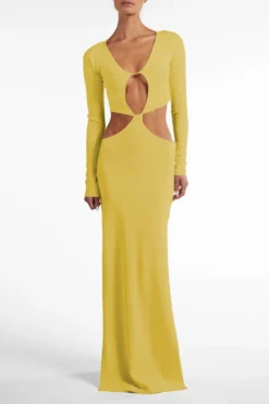 Long Sleeve Cut Out Maxi Dress (Chartreuse)(Long Sleeve Cut Out Maxi Dress Chartreuse) 8 Long Sleeve Cut Out Maxi Dress (Chartreuse)(Long Sleeve Cut Out Maxi Dress Chartreuse) -Same Los Angeles Ecomm2025 151 scaled
