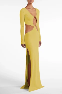 Long Sleeve Cut Out Maxi Dress (Chartreuse)(Long Sleeve Cut Out Maxi Dress Chartreuse) 9 Long Sleeve Cut Out Maxi Dress (Chartreuse)(Long Sleeve Cut Out Maxi Dress Chartreuse) -Same Los Angeles Ecomm2025 152 scaled