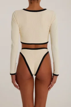 The Grace Rashguard (Ribbed Cream/Black)(The Grace Rashguard Ribbed Cream Black) -Same Los Angeles Grace Ecomm13 scaled