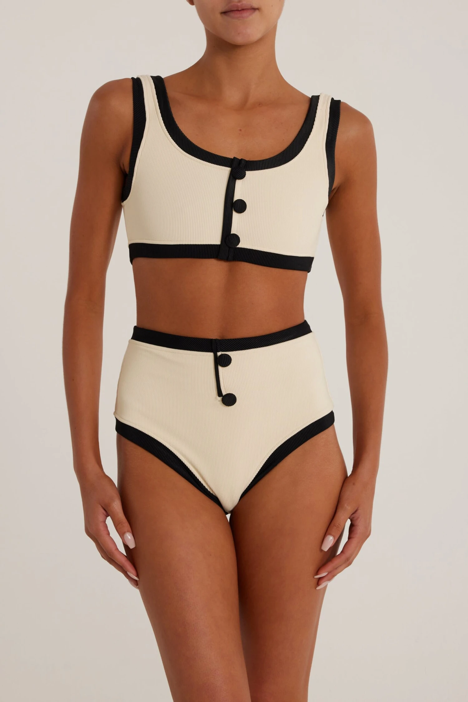 The Grace High Rise (Ribbed Cream/Black)(The Grace Vintage High Rise Ribbed Cream Black) 3 The Grace High Rise (Ribbed Cream/Black)(The Grace Vintage High Rise Ribbed Cream Black) - Image 3