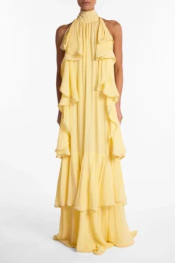 Layered Chiffon Gown (Butter Yellow)(Layered Chiffon Gown Butter Yellow) 8 Layered Chiffon Gown (Butter Yellow)(Layered Chiffon Gown Butter Yellow) -Same Los Angeles R21
