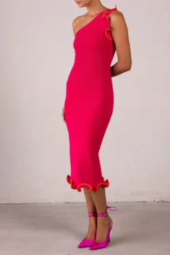 Ruffle Hem One Shoulder Dress (Hot Pink/Orange)(Ruffle Hem One Shoulder Dress Hot Pink Orange) 9 Ruffle Hem One Shoulder Dress (Hot Pink/Orange)(Ruffle Hem One Shoulder Dress Hot Pink Orange) -Same Los Angeles RTW R2536 scaled