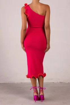 Ruffle Hem One Shoulder Dress (Hot Pink/Orange)(Ruffle Hem One Shoulder Dress Hot Pink Orange) 10 Ruffle Hem One Shoulder Dress (Hot Pink/Orange)(Ruffle Hem One Shoulder Dress Hot Pink Orange) -Same Los Angeles RTW R2537 scaled