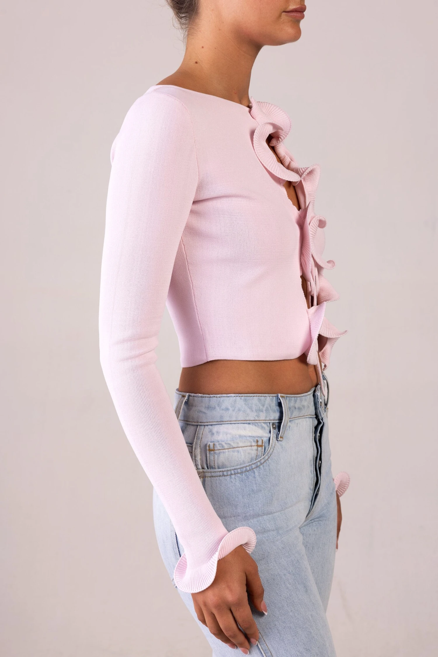 Ruffle Hem Top (Pale Pink)(Ruffle Hem Top Pale Pink) 5 Ruffle Hem Top (Pale Pink)(Ruffle Hem Top Pale Pink) - Image 5